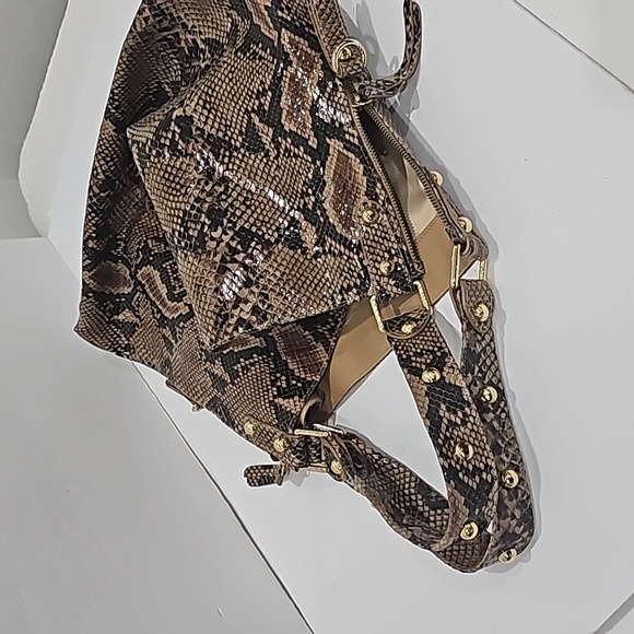Stuart Weitzman Python Hobo Studded Shoulder Bag beige black - Picture 9 of 9